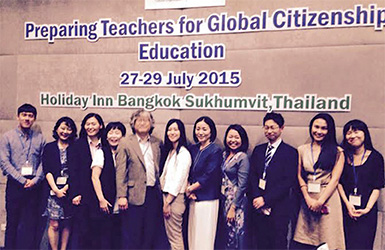 Our Programme Officer, Yoko Mochizuki, with educators from nine countries
